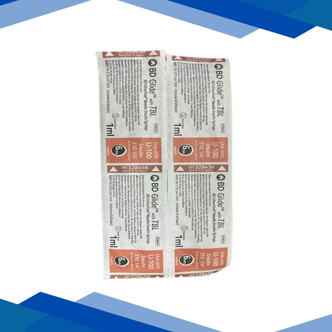 BD Glide Ultra Fine Needle Insulin Syringe (328456) (U – 100) (31 G x 6 mm) 1’s
