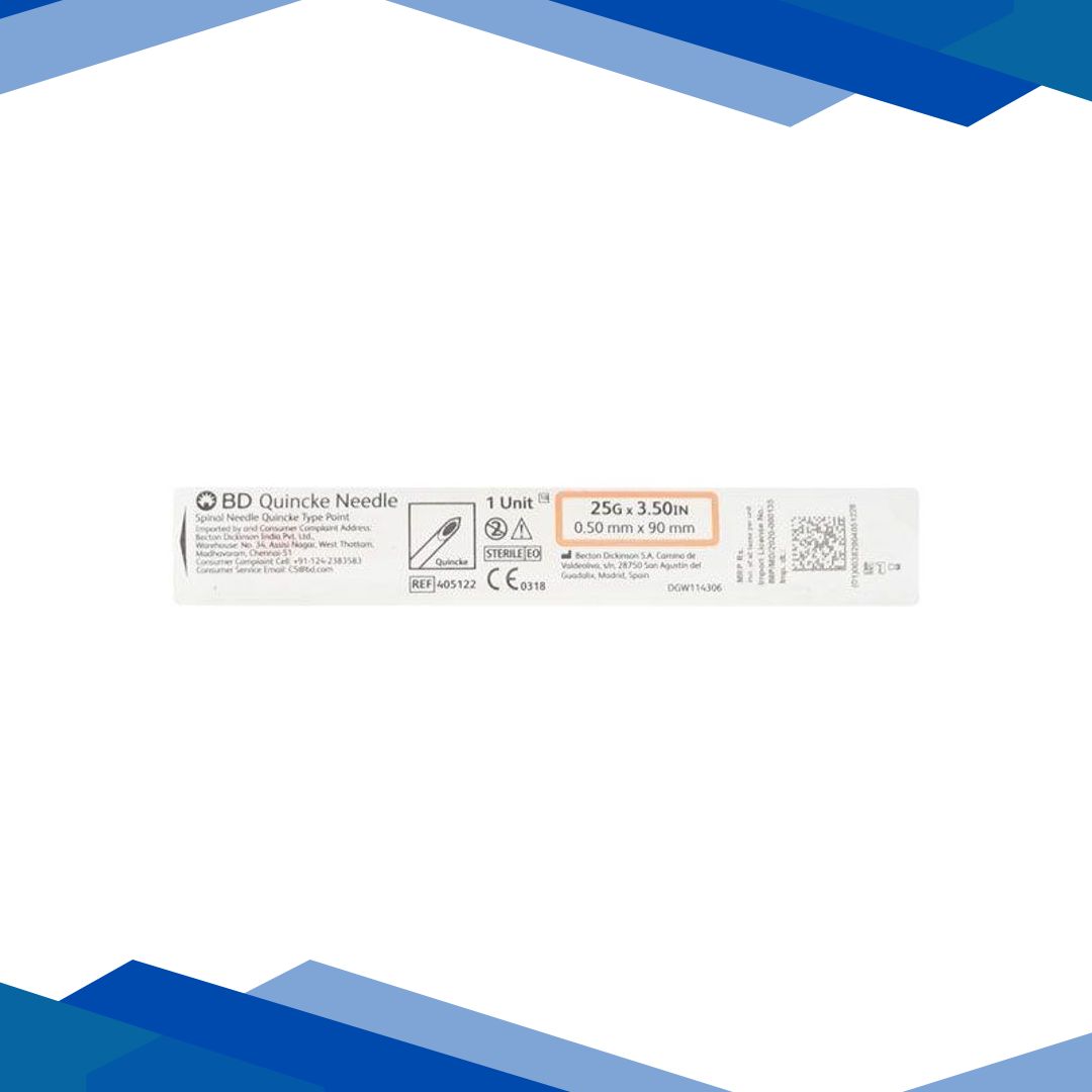 BD Quincke Needle (25G x 3.50 in) (0.50mm x 90mm) 1’s