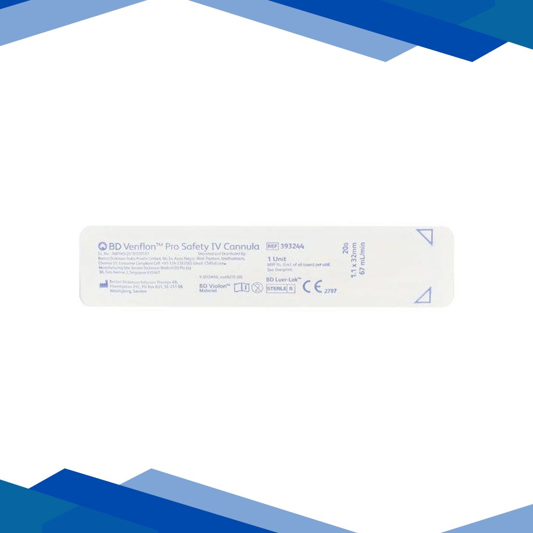 BD Venflon Pro Safety IV Cannula (20G x 1.1 x 32mm) (393244) 1’s