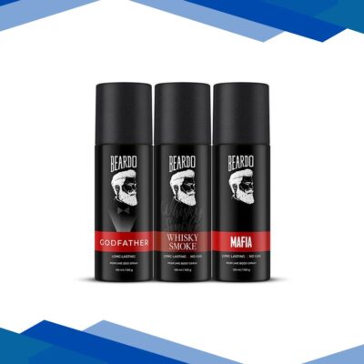 Beardo Godfather 150ml, Whisky Smoke 120ml, Mafia 120ml Perfume Body Spray Combo for Men 1’s