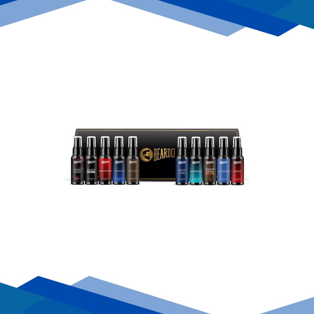 Beardo Perfume Trial Kit Gift Set for Men Long Lasting Fragrances 10 x 5ml Eau De Parfume 1’s