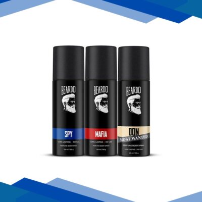 Beardo Spy 120ml, Mafia 120ml and Don Most Wanted 120ml Perfume Body Spray Combo for Men 1’s