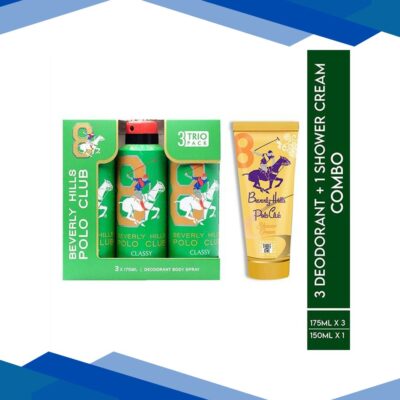 Beverly Hills Polo Club Classy Men Deo No.8 Trio Pack + Sports No.8 Women Shower Cream 3-in-1 Set 675 ml 1’s