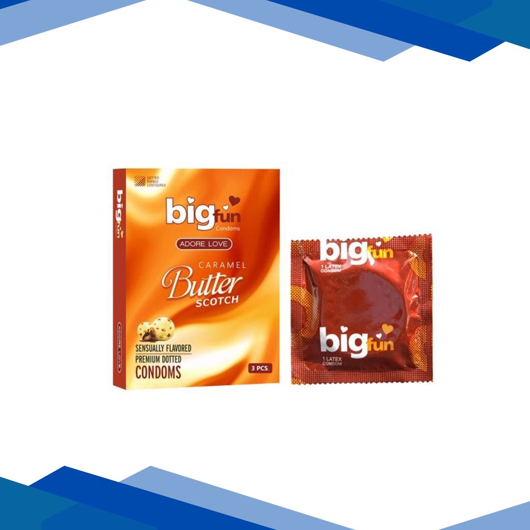 Bigfun Dotted Condoms – Caramel Butter Scotch 3’s