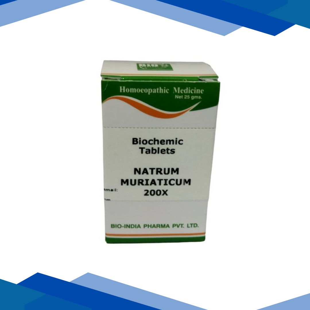 Bio-India’s Biochemic Tablet – Natrum Muriaticum 200X 25 gm