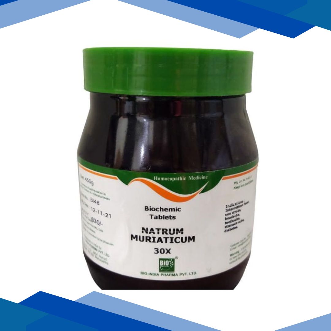 Bio-India’s Biochemic Tablet – Natrum Muriaticum 30X 450 gm