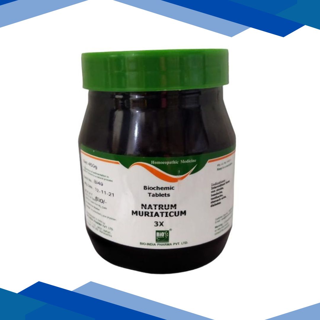 Bio-India’s Biochemic Tablet – Natrum Muriaticum 3X 450 gm