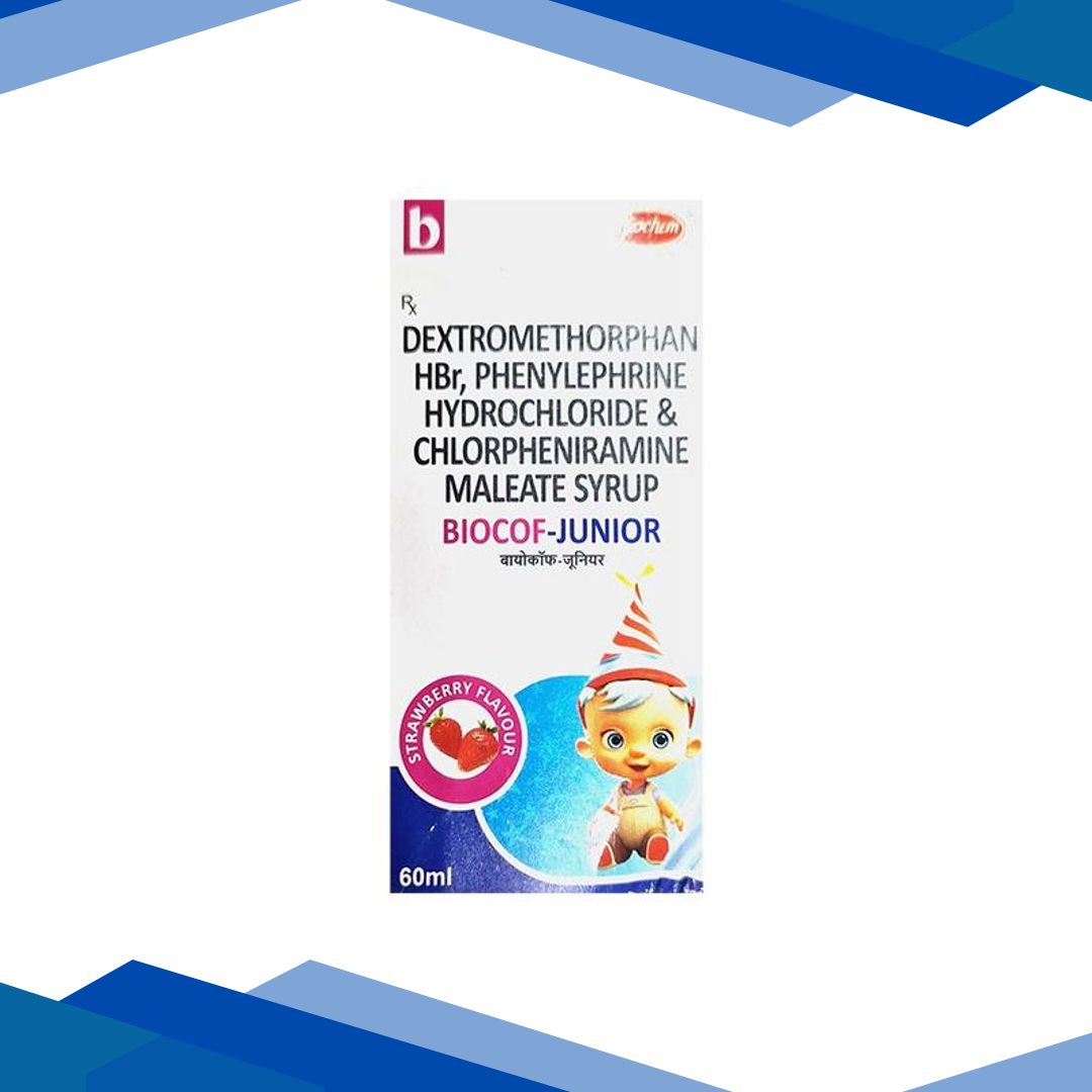 BIOCOF JUNIOR Strawberry Flavour Syrup 60ml