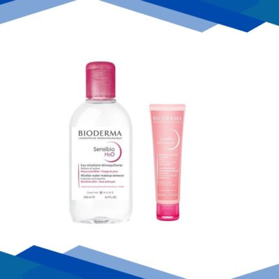 Bioderma Combo (Sensibio H2O Micellar Water Makeup Remover 250 ml + Bioderma Sensibio Gel Moussant Soothing Micellar Cleansing Foaming Gel 45 ml)