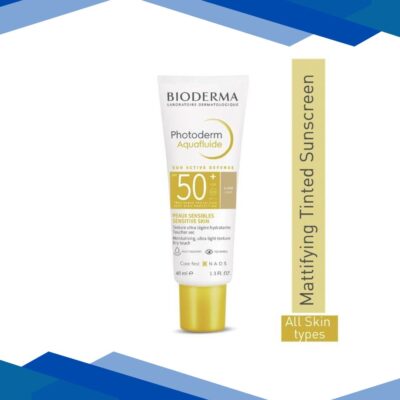 Bioderma Photoderm Aquafluide Claire SPF 50+ PA++++ Tinted Sunscreen – All Skin Types, In Vivo Tested 40 ml