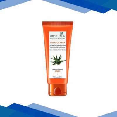 Biotique Bio Aloe Vera 30+ SPF UVA/UVB Sunscreen Ultra Soothing Body Lotion – Normal to Oily Skin 50 ml