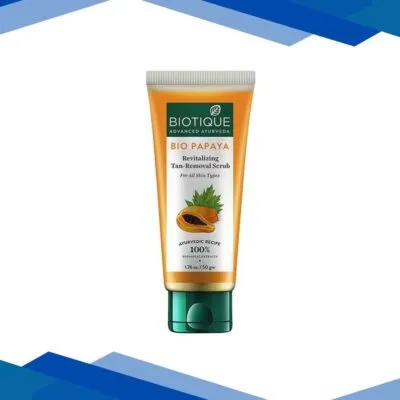 Biotique Papaya Tan Removal Brightening and Revitalizing Face Scrub -for All Skin Types 50gm