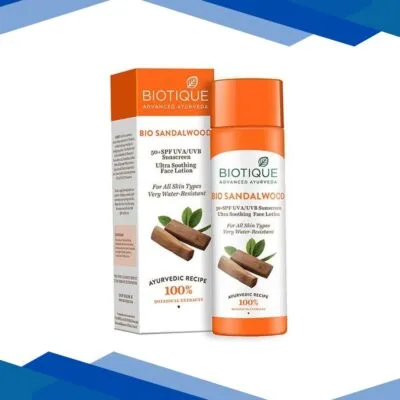 Biotique Sun Shield Sandalwood SPF 50+ UVB/UVA PA+++ Sunscreen Ultra Protective Lotion for All Skin Types 120ml
