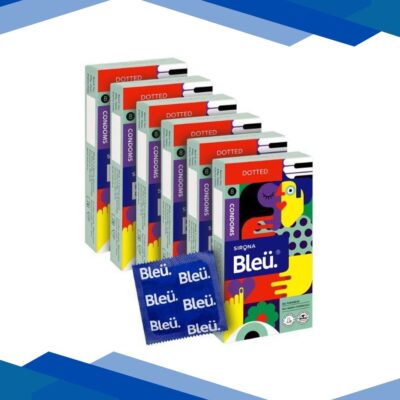 Bleu High Grade Natural Latex Dotted Condoms (Pack of 6 X 8’s)