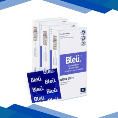Bleu High Grade Natural Latex Ultra Thin Condoms (Pack of 3 X 8’s)