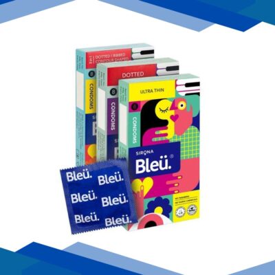 Bleu Ultra Thin 8’s +Bleu Dotted 8’s + Bleu 3 in 1 Dotted Ripped and Contour Shaped Condoms 8’s