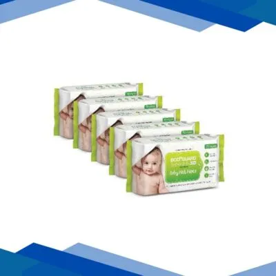 BodyGuard Premium Baby Wet Wipes with Aloe Vera Extract (Pack of 5 x 72’s)