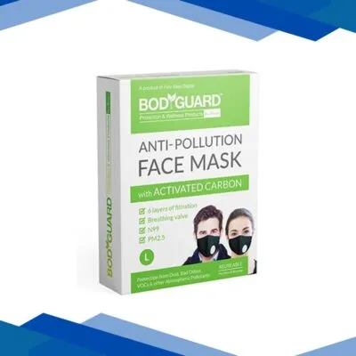BodyGuard Reusable Anti Pollution Face Mask with Activated Carbon – (Large)
