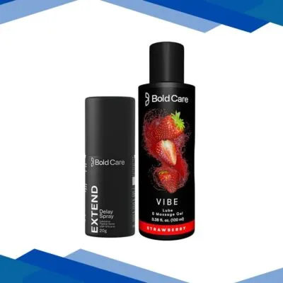 Bold Care Lube Combo Pack (Vibe Lube 100 ml – Strawberry + Extend Delay Spray 20 gm)