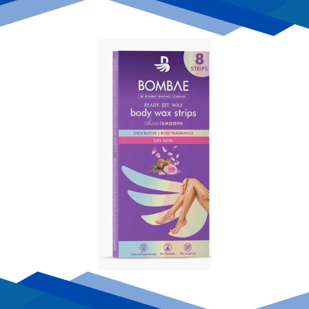 Bombae Body Wax Strips 8’s – Shea Butter + Post Wax Finish Wipes 2’s