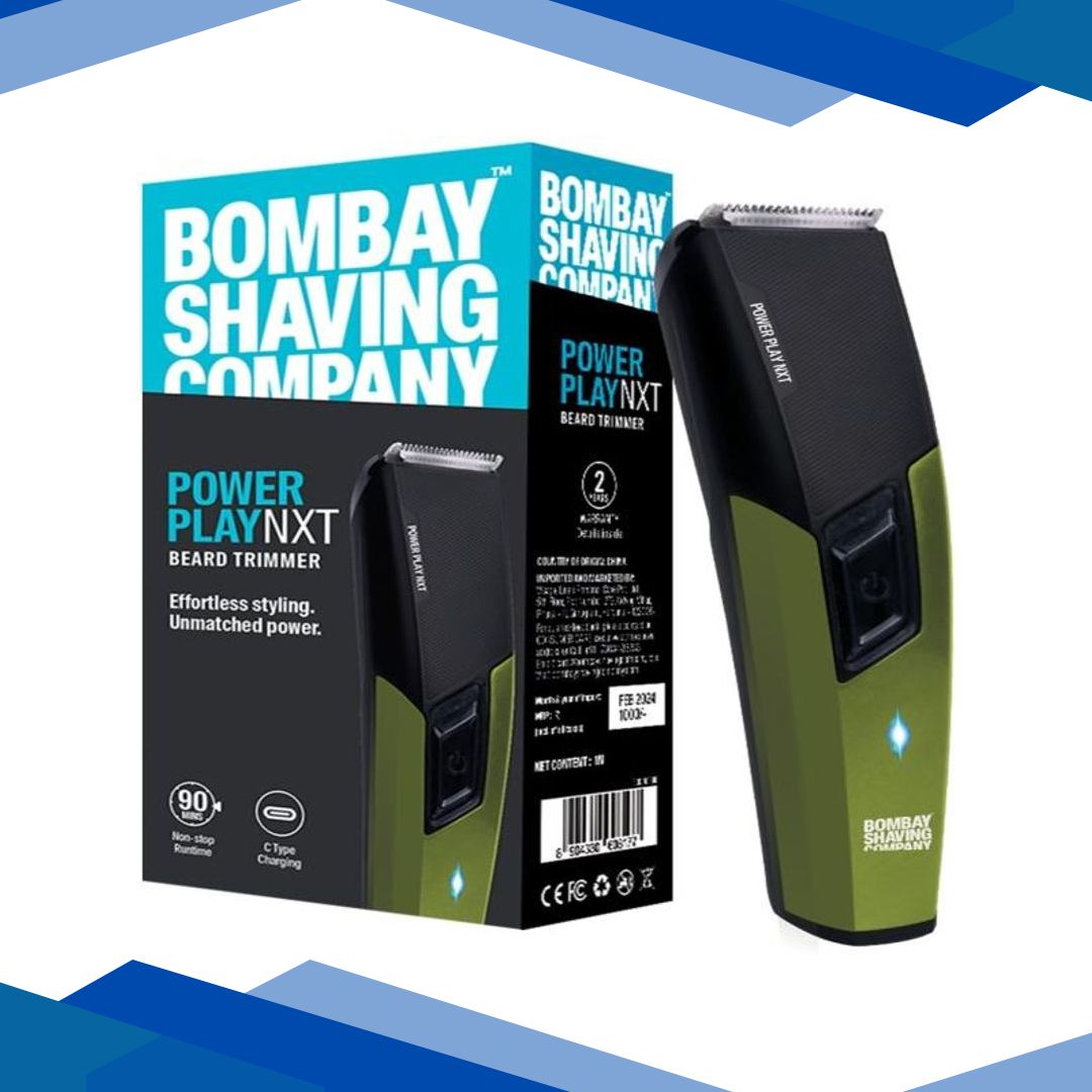 Bombay Shaving Company Power Play Next Trimmer, Self Sharpening Blades, Trimmer For Men- Green 130 gm