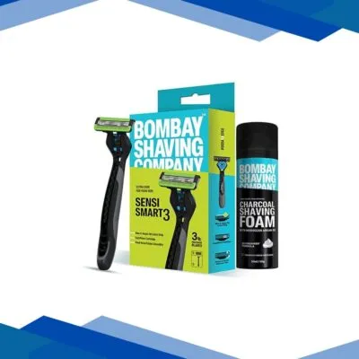 Bombay Shaving Company Sensi Smart 3 Razor 15gm, Green and Charcoal Shaving Foam 50gm 1’s