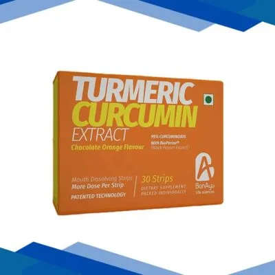 BonAyu Turmeric Curcumin Mouth Dissolving Strips – Chocolate Orange 30’s