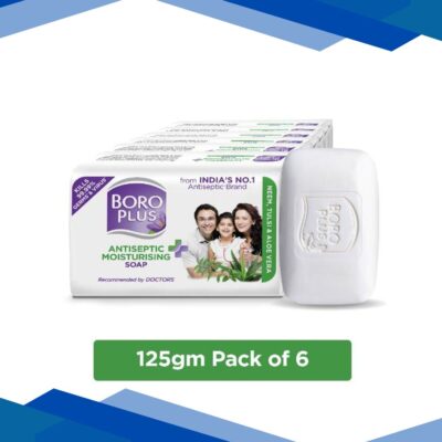 Boro Plus Antiseptic Moisturising Soap – Neem, Tulsi & Aloe Vera (Pack of 6 x 125 gm)