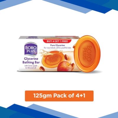 Boro Plus Glycerine Bathing Bar – With Swiss Apple & Almond Oil (Buy 4 Get 1 Free) 625 gm