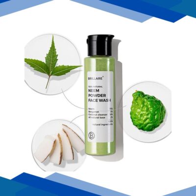 Brillare Neem Powder Face Wash For Clear, Purified, Acne Prone Skin 30 gm