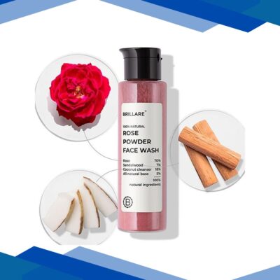 Brillare Rose Powder Face Wash For Well Hydrated, Younger Looking Skin 30 gm