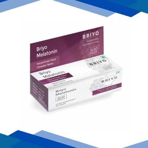 Briyo Melatonin Chewable Tablets – Natural Grape Flavour 50’s