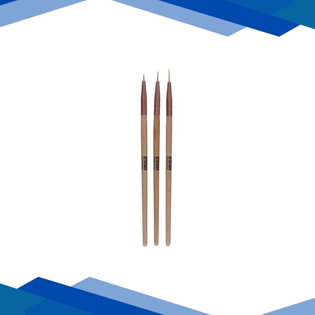 Bronson Professional Nail Art Point Gel Liner Brush Set 3’s