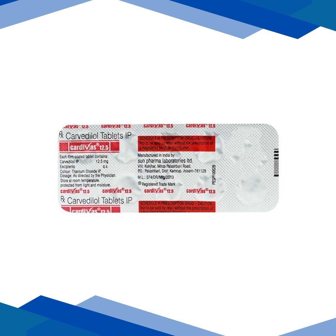 Cardivas 12.5mg Tablet 10’S