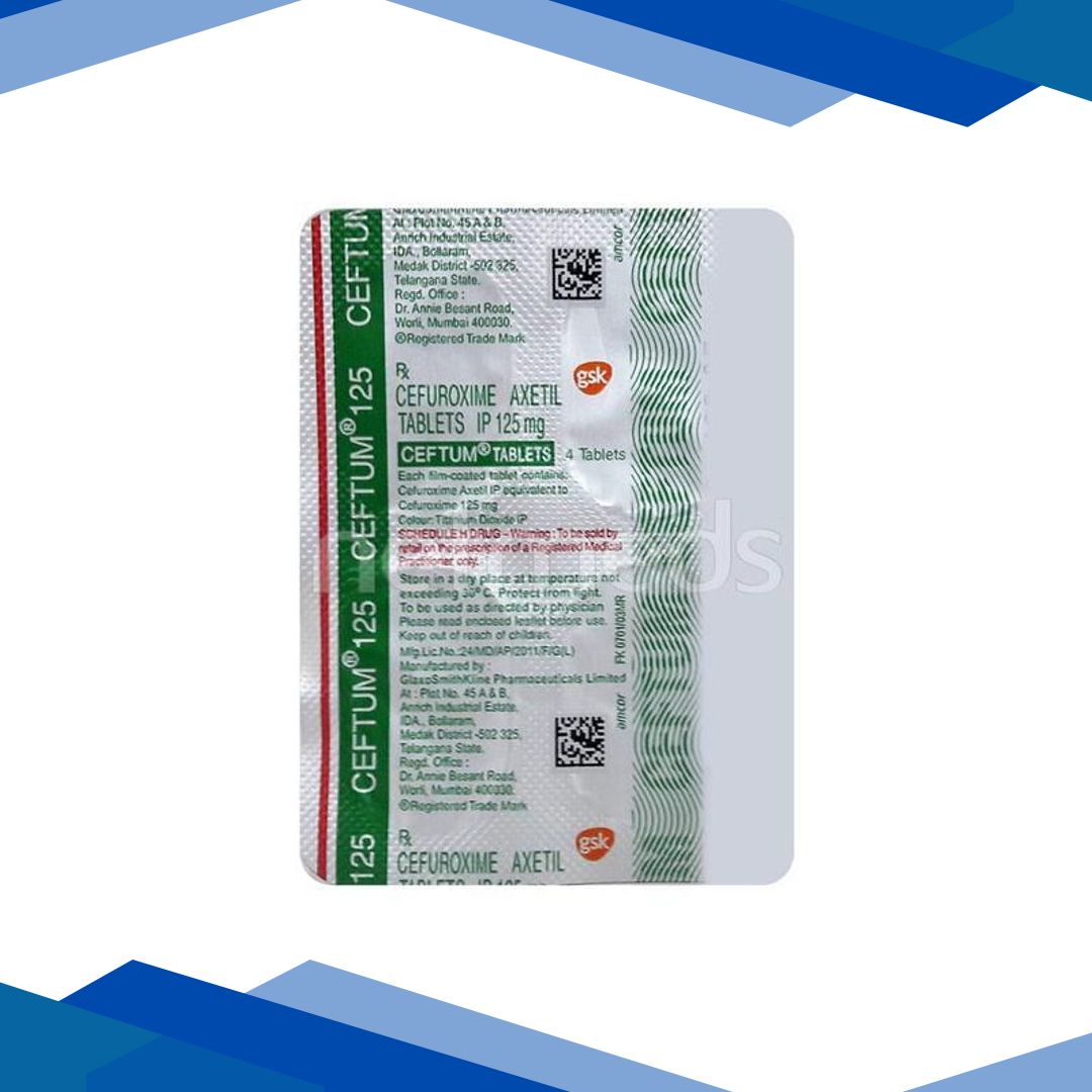 Ceftum 125mg Tablet 4’S