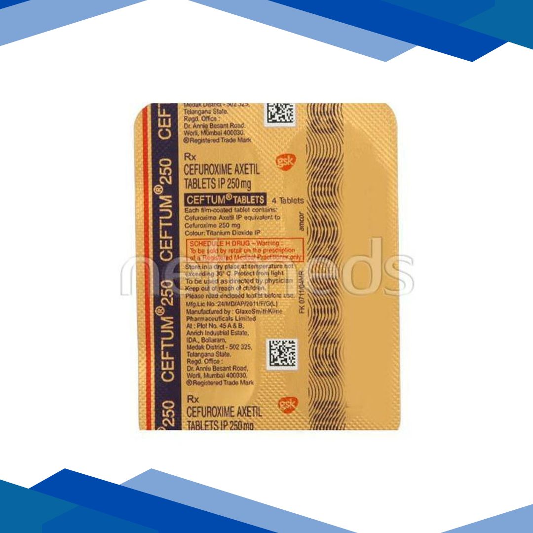Ceftum 250mg Tablet 4’S