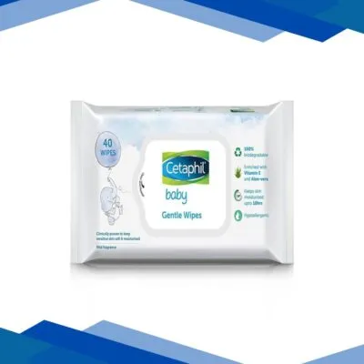 Cetaphil Baby Gentle Wipes – Aloevera & Vitamin E 40’s