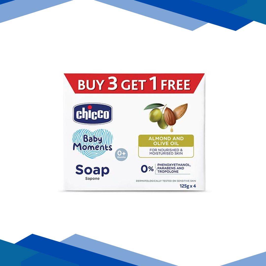 Chicco Baby Moments Soap 125G (Buy3 Get1 Free) 4’s