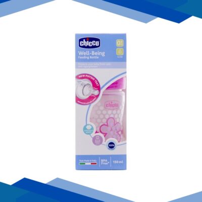 Chicco Wellbeing Feeding Bottle – Pink 150 ml