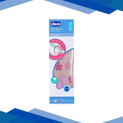 Chicco Wellbeing Feeding Bottle – Pink 250 ml