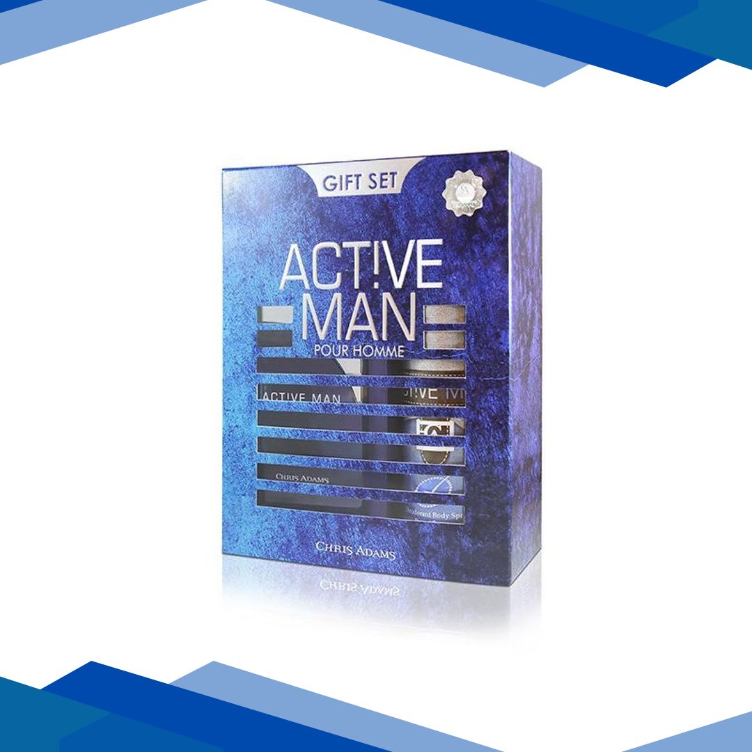 Chris Adams Active Man Gift Set (Perfume 100 ml & Deodorant Body Spray 200 ml) 1’s