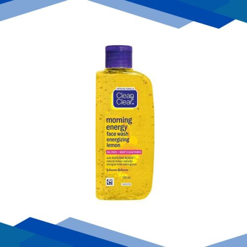 Clean & Clear Morning Energy with Vitamin E Removes Oil Face Wash – Lemon Fresh with Cooling Menthol 100ml
