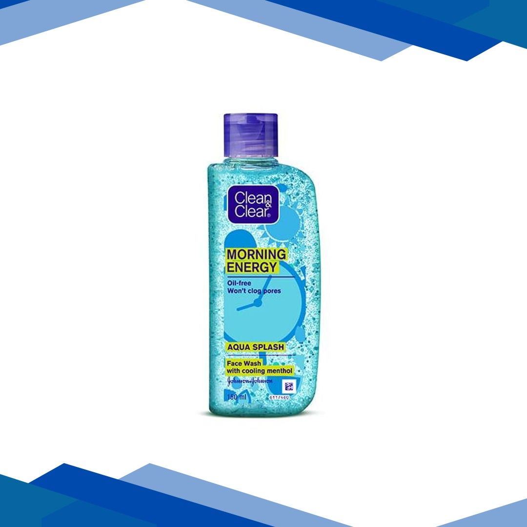 Clean & Clear Morning Energy with Vitamin E & Vitamin A Removes Oil Aqua Splash with Cooling Menthol 150ml