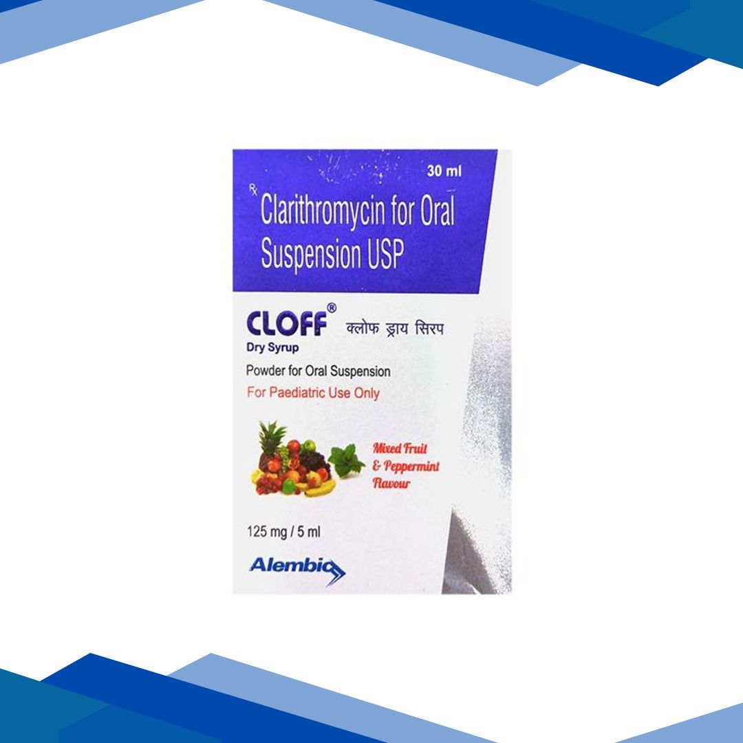 Cloff 125mg Mixed Fruit & Peppermint Flavour Dry Syrup 30ml