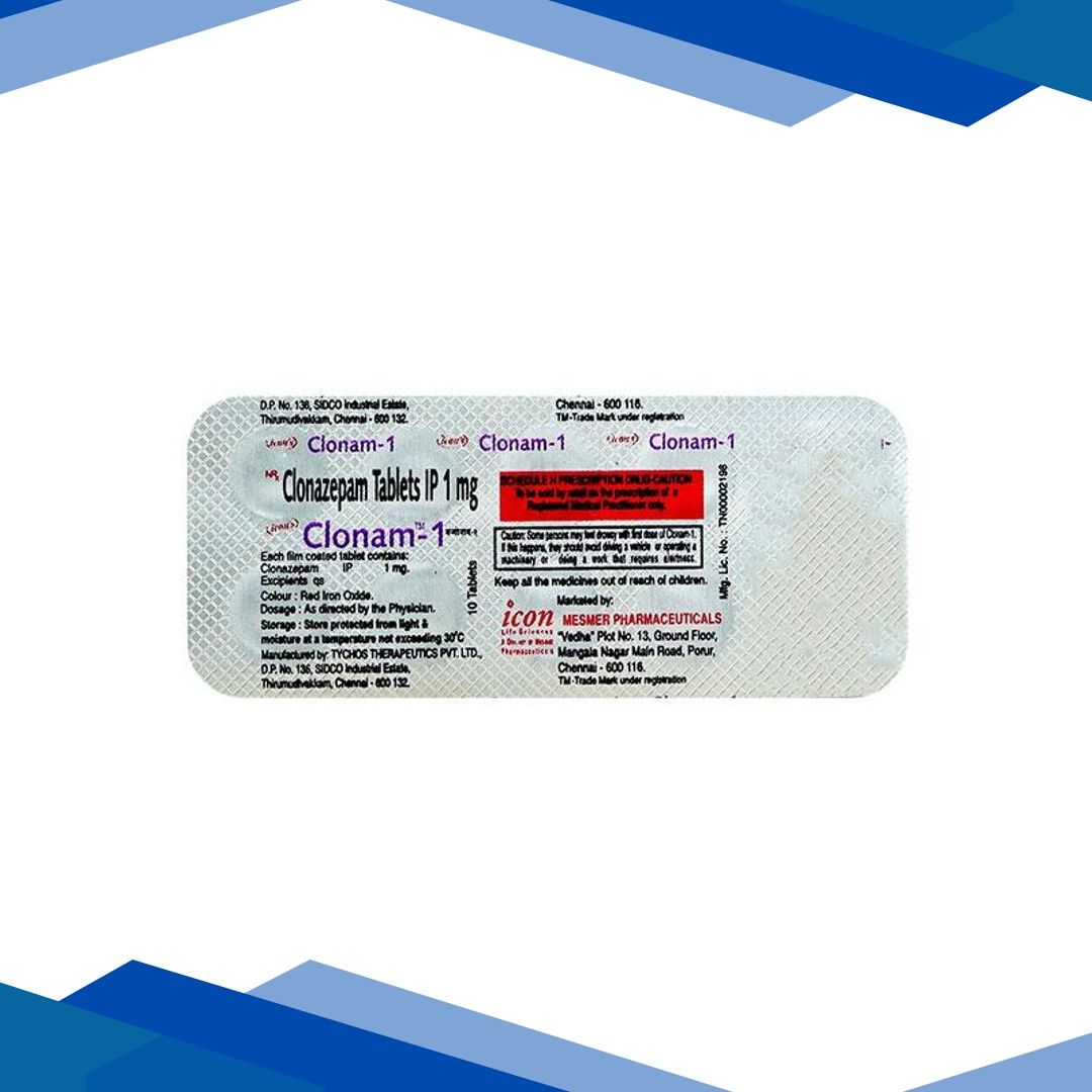 Clonam 1mg Tablet 10’S
