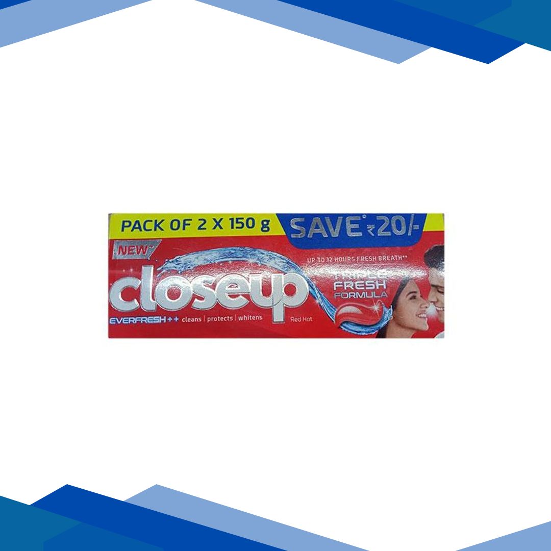Closeup Ever Fresh++ Red Hot Toothpaste (Pack of 2 x 150 gm) 1’s