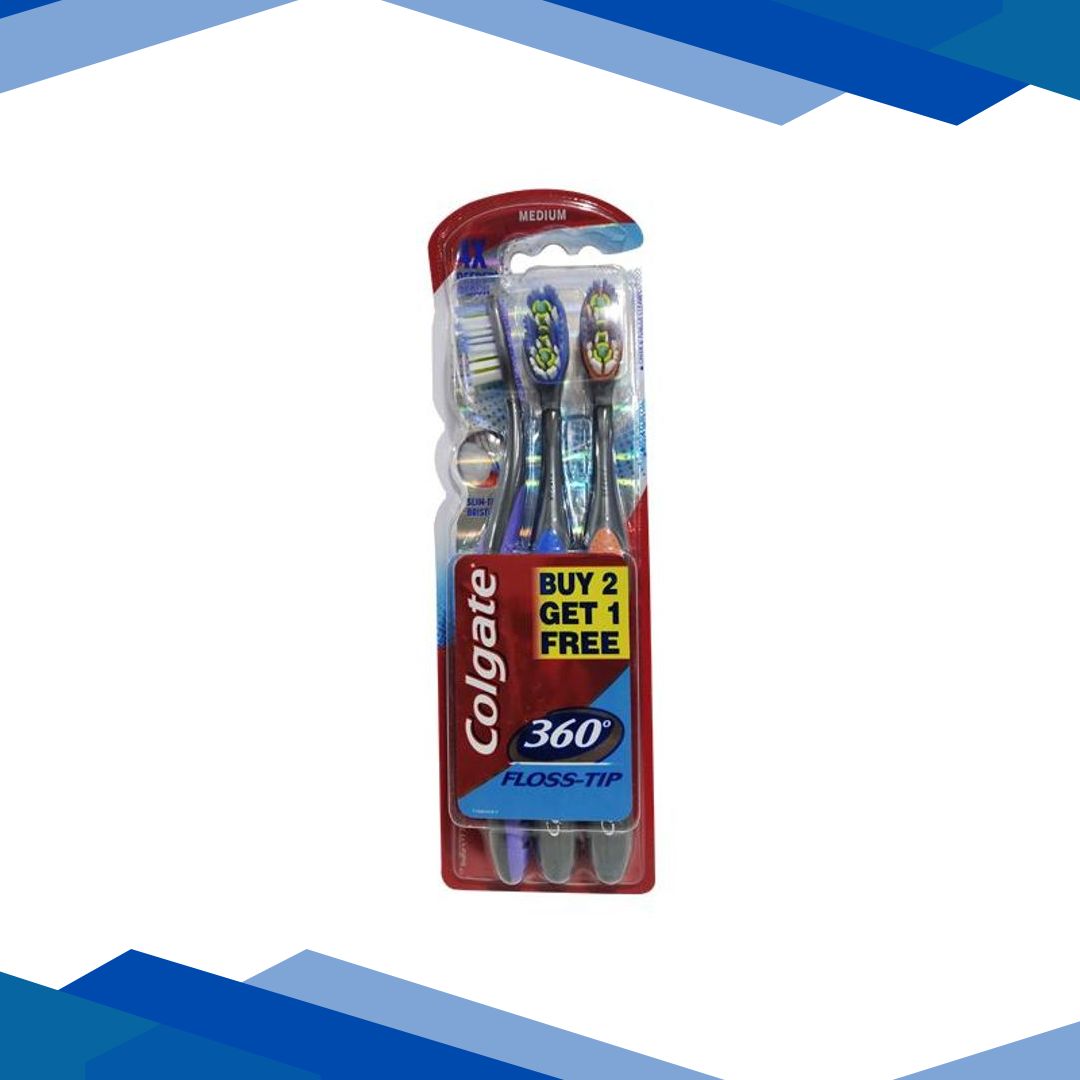 Colgate 360 Floss Tip Medium Toothbrush (Buy 2 Get 1)