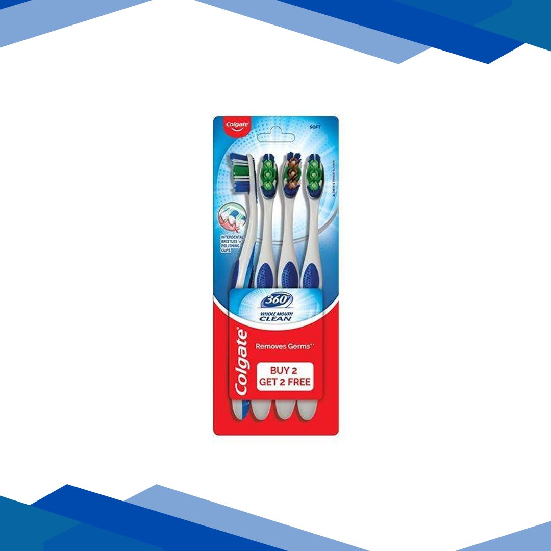 Colgate 360 Whole Mouth Clean Toothbrush – Soft (Buy 2 Get 2 Free)