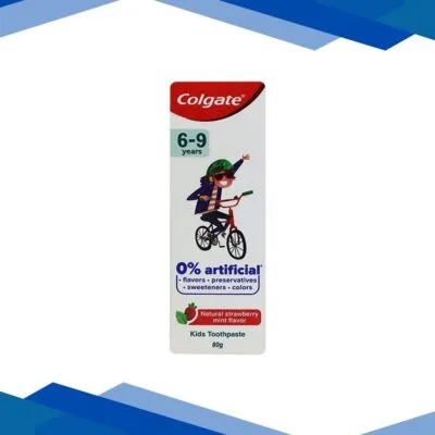 Colgate Kids (6-9 Years) Toothpaste – Natural Strawberry Mint Flavor 80 gm