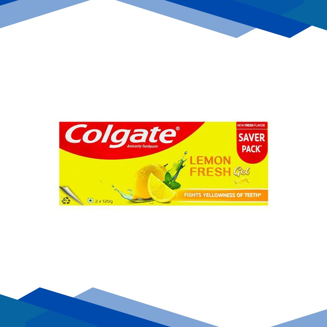 Colgate Lemon Fresh Gel ToothPaste (Pack Of 2 X 120 g)